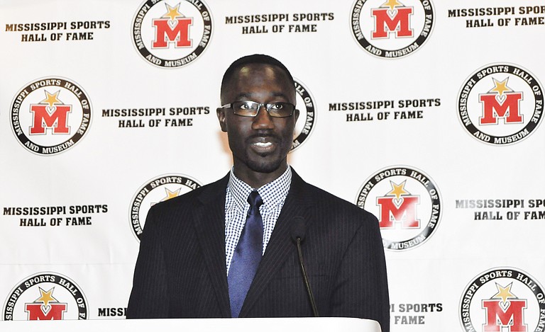 Mayor Tony Yarber attended the news conference, held at the Mississippi Sports Hall of Fame, to pledge his support for LeFleur and the Freedom 50 Conference.