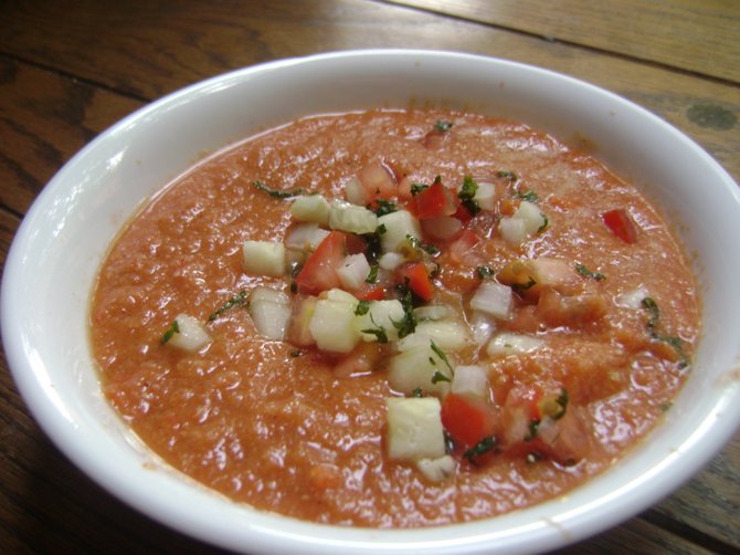 Gazpacho is a great way to enjoy the last of the summer’s tomatoes.
