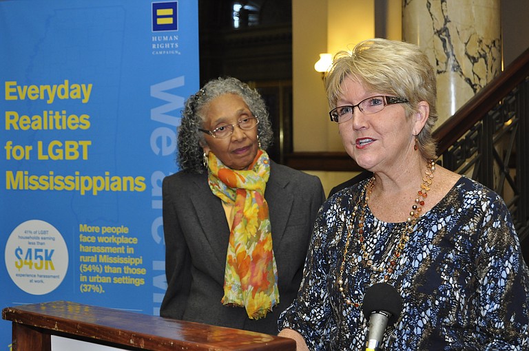 Democratic State Rep. Alyce Clarke (left) and Mary Jane Kennedy (right), a Southern Baptist mother, have joined HRC's campaign "All God's Children." Kennedy said she got involved to tell the story of her son, who is gay, and how he motivated her to minister to the LGBT community and spread God's love.