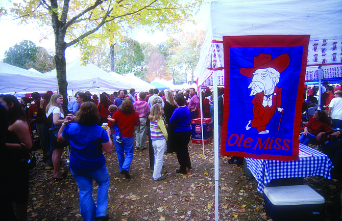 The Grove is a popular spot on the Oxford campus for pre-game and postgame tailgating. The Ole Miss football team also walks through the Grove on way to the stadium.