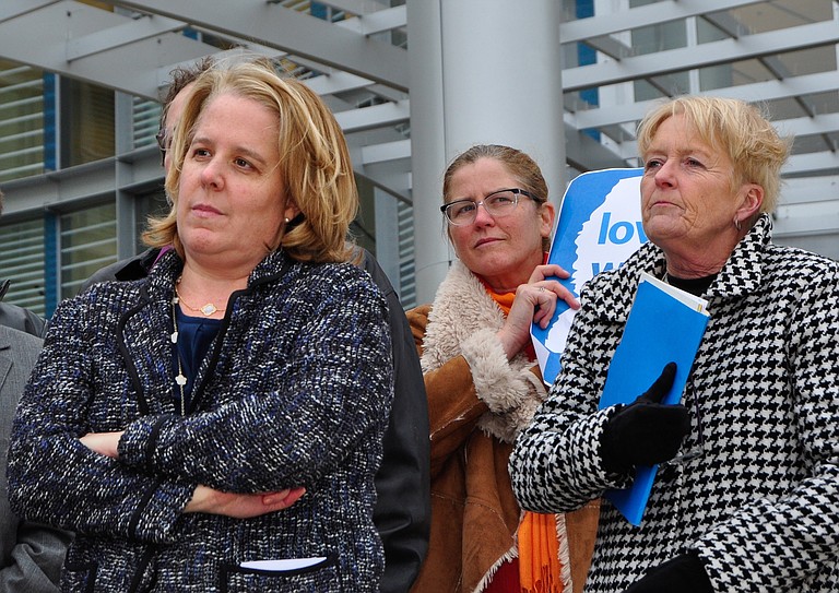 Roberta Kaplan (left) was the attorney for the defendants in Mississippi's same-sex marriage case. Also pictured: Ellen Langford (middle) and Debbie Allen (right).