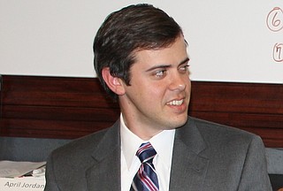 Rep. Toby Barker, R-Hattiesburg (pictured) and Sen. Terry Burton, R-Newton, explained the procedure the Legislature will now be using to create the state budget at the Jan. 7 appropriations meeting. Photo courtesy University of Southern Mississippi