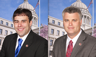 Reps. Tom Miles (left) and Michael Evans (right) Photo courtesy Mississippi House of Representatives