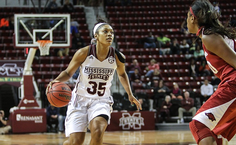 After an award-winning high-school basketball career, Mississippi State University freshman Victoria Vivians has helped her team achieve a record season. Photo courtesy MSU Athletics