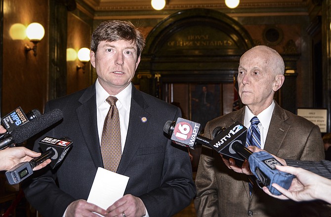 Rep. David Baria, D-Bay St. Louis (left), is introducing legislation this session to help parents of students with special needs understand their rights and improve graduation rates among those students. He is pictured with Rep. Cecil Brown (right).