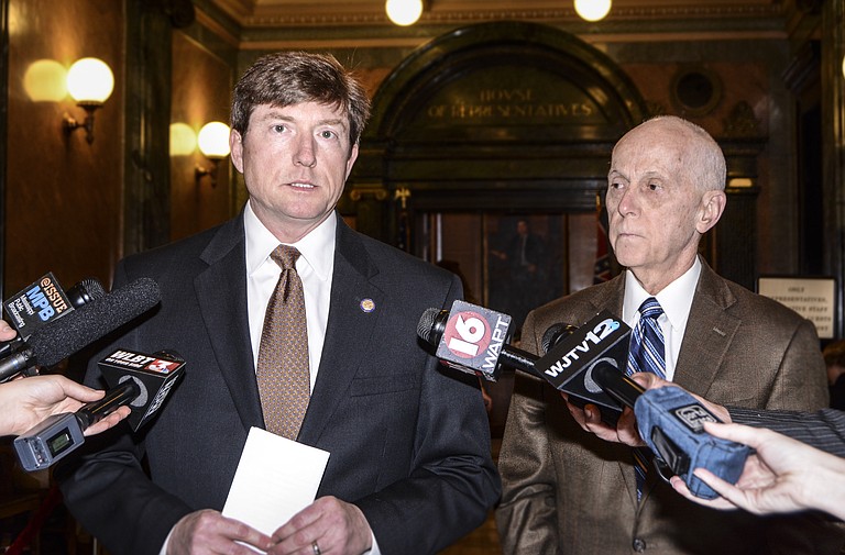 Rep. David Baria, D-Bay St. Louis (left), is introducing legislation this session to help parents of students with special needs understand their rights and improve graduation rates among those students. He is pictured with Rep. Cecil Brown (right).