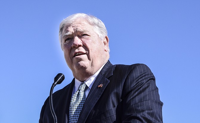 In this file photo, former Gov. Haley Barbour called for improving Jackson while discussing the progress of the new Mississippi Civil Rights Museum on Feb. 10, 2015.