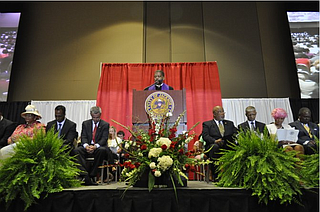 Bishop Jeffrey Stallworth (center) in 2013.