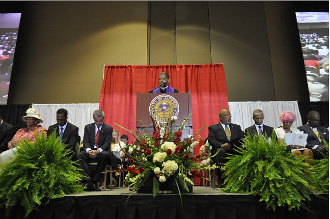 Bishop Jeffrey Stallworth (center) in 2013.