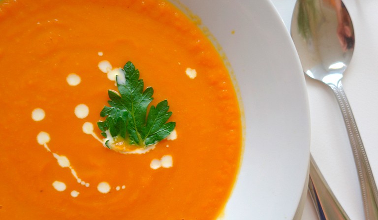 Even in the spring, soup, such as Potage Crecy, can be warm and comforting. Photo courtesy Flickr/gpeters