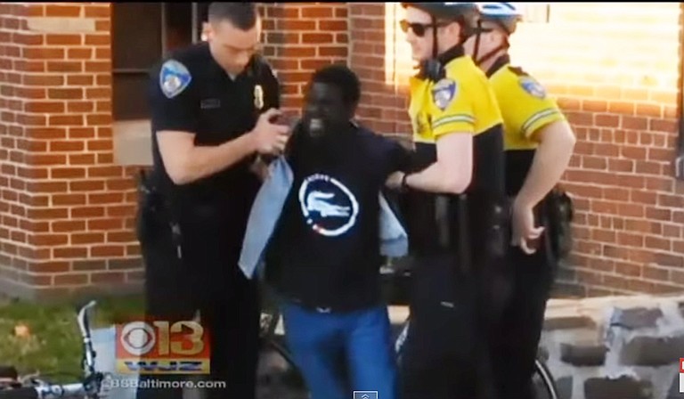 In the past year, videos have surfaced of the police shooting of Walter Scott in South Carolina and, more recently, the arrest of Freddie Gray in Baltimore (pictured). While in police custody, Gray suffered a spinal-cord injury and died, which sparked days of protests. Six police officers have also been charged in connection with Gray's death. Photo courtesy YouTube/YouHitNews/CBS Baltimore News