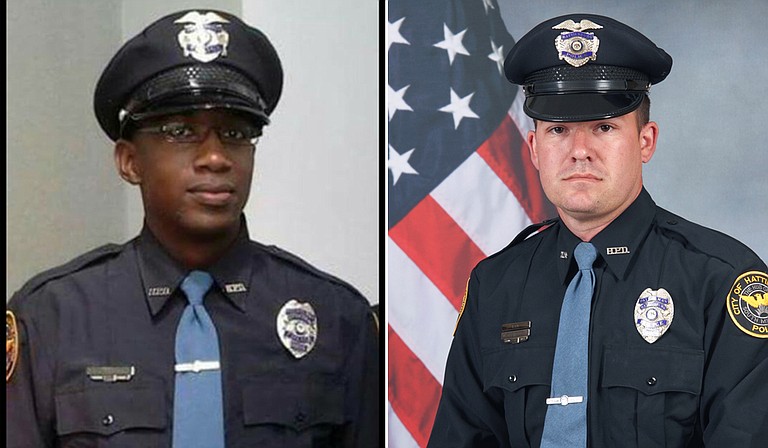 Officers Liquori Tate (left) and Benjamin Deen (right) Photo courtesy Hattiesburg Police Department
