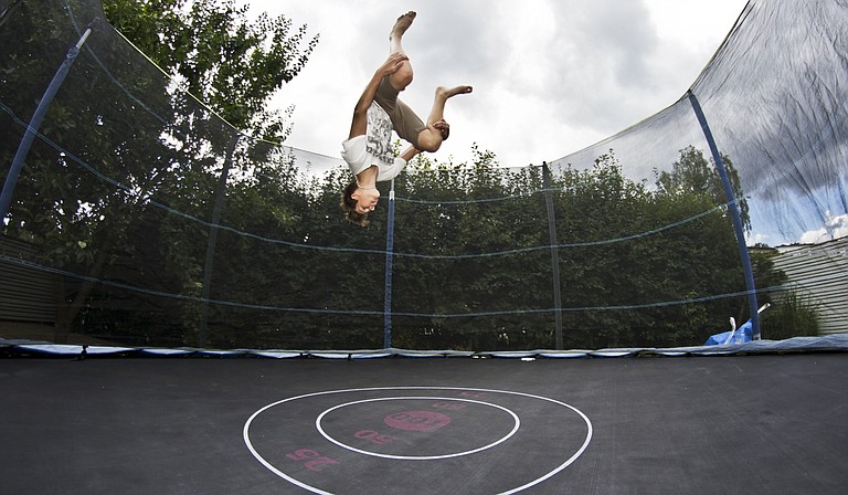 A 20-minute session of trampoline jumping burns about 100 calories. Photo courtesy Flicrk/SamuelSchultzbergBagge