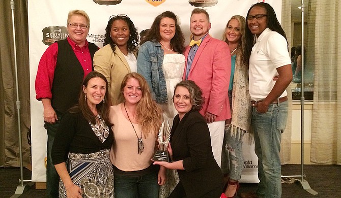 The cast of "L Word Mississippi: Hate the Sin" poses with the 2015 GLAAD Media Award. The film won for "Outstanding Documentary." Photo courtesy Arielle Dreher
