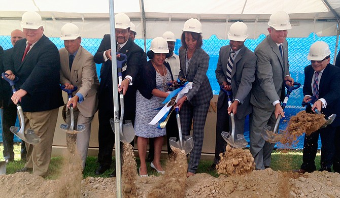 Jackson State University held a groundbreaking ceremony June 18 for a proposed 24,000-square-foot engineering classroom complex, a two-story addition to the College of Science, Engineering and Technology building on campus. Photo courtesy Maya Miller