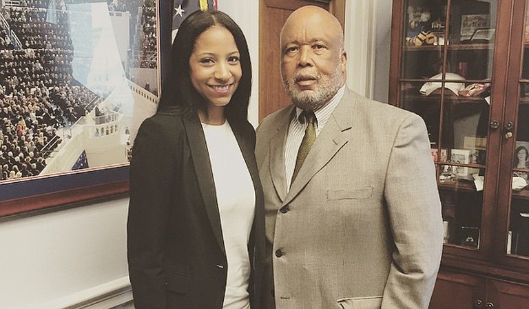 LeMia Jenkins (left) and Congressman Bennie Thompson (right) Photo courtesy LeMia Jenkins