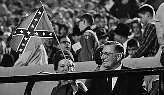 A rally in defense of Mississippi's Confederate history is scheduled for July 6. Mississippi governors, including Gov. Ross Barnett (pictured) and current Gov. Phil Bryant, have supported keeping the controversial emblem as part of the official state flag. Photo courtesy AP Images/Jim Bourdier
