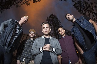 (Left to right) Andrew Dunton, Niles Gibbs, Ollie Baxxter, Dorian Cooke and Josh Glupker of Broadside perform Friday, July 17, at Big Sleepy's. Photo courtesy Hannah Verbeuren