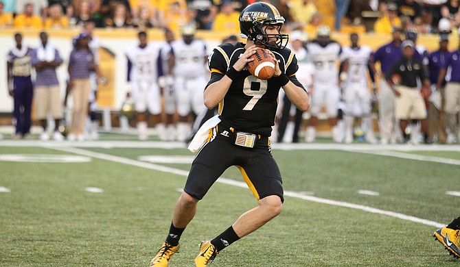 University of Southern Mississippi quarterback Nick Mullens could either help or hinder his team this season, which will affect his Conerly Trophy standings. Photo courtesy USM Athletics