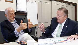 Phil Reed, CEO of  Voice of Calvary (left) and John Downing, CEO of Soldier On (right), partnered their organizations in 2011 to bring services to homeless veterans throughout Mississippi.