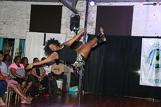 Jené Wilkerson was one of the dancers at Taboo Dance & Fitness’ Miss Taboo pole-dance competition this summer. Photo courtesy Sidney Conley Photography 