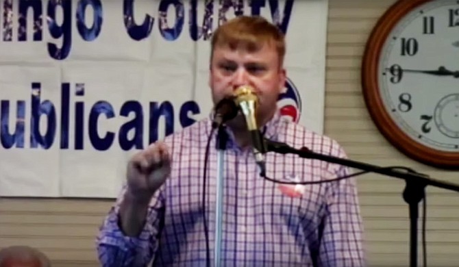 Speaking at a recent Midway Republican Rally, Rep. Lester "Bubba" Carpenter, R-Burnsville, told a crowd: "If 42 passes in its form, a judge in Hinds County, Mississippi (which is) predominantly black—it's going to be a black judge—they're going to tell us where the state of education money goes." Photo courtesy Mississippi House of Representatives