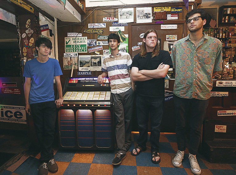 (Left to right) Tony Panella, Nicholaus Panella, Quinn Mackey and Hal Kolodney of Hattiesburg-based rock group Nossiens perform in Jackson Friday, Oct. 23, at Big Sleepy’s.