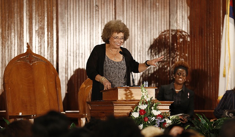 Angela Davis spoke as part of the fall 2015 Presidential Lecture in Tougaloo College's historic Woodworth Chapel.