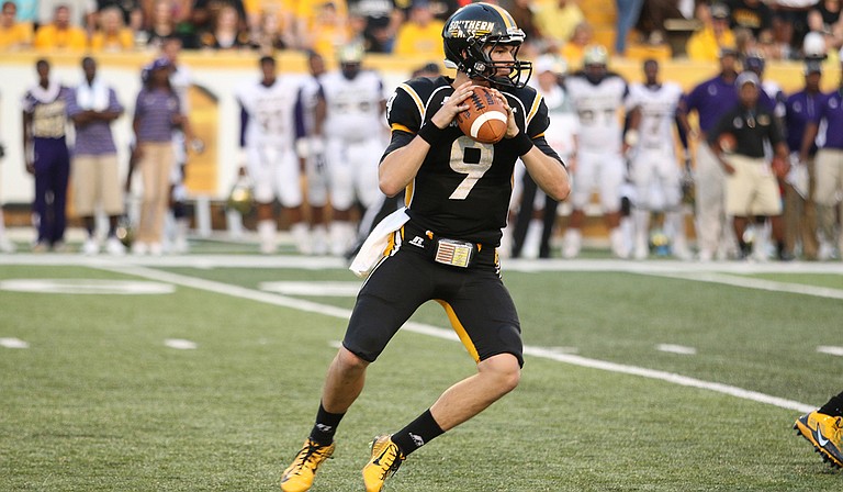 Quarterback Nick Mullens gets some of the credit for helping the University of Southern Mississippi Golden Eagles get back on their feet. Photo courtesy USM Athletics