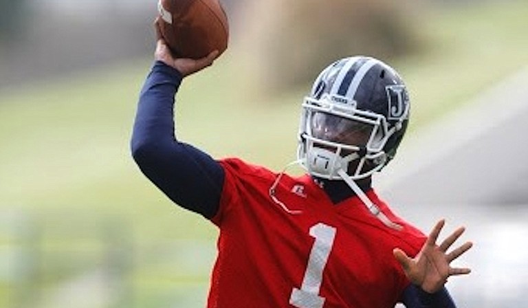 Jackson State University quarterback LaMontiez Ivy has played well this season despite a number of off-the-field distractions, including the university firing Head Coach Harold Jackson during a bye week. Photo courtesy Jackson State University Athletics/Wesley Peterson