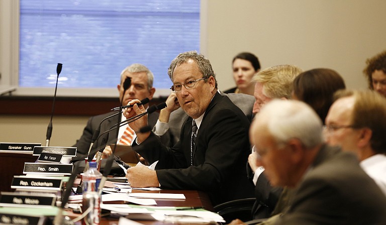 In July, top Republican leaders, including House Appropriations Committee Rep. Herb Frierson (center), asked all state departments to submit 7.8-percent budget-cut proposals in case Initiative 42 passes, but some departments might have to cut their budgets by much more than 7.8 percent in the next year.