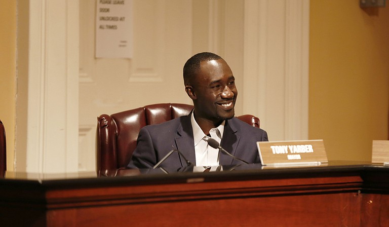 Like mother, like son, Mayor Tony Yarber never seems to stop moving.