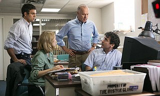 (Left to right) Mark Ruffalo, Rachel McAdams, Michael Keaton and Brian d’Arcy James star in the Oscar-nominated film “Spotlight,” based on a story with a real-life connection to Jackson. Photo courtesy Open Road Films