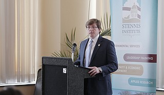 Rep. David Baria, D-Bay St. Louis, spoke to the Stennis Capitol Press Forum about the House Democratic Caucus' priorities for the 2016 legislative session.