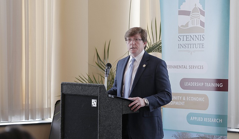 Rep. David Baria, D-Bay St. Louis, spoke to the Stennis Capitol Press Forum about the House Democratic Caucus' priorities for the 2016 legislative session.