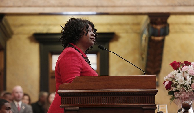 Rep. Omeria Scott, D-Laurel, questioned House Public Health Committee Chairman Sam Mims, R-McComb, about a program in the Division of Medicaid’s appropriations bill, which sparked a controversial amendment last week.