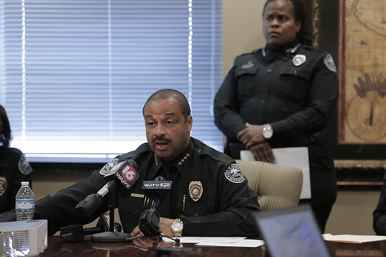 Jackson Police Chief Lee Vance held a press conference March 23 to dispel rumors about JPD’s involvement in Monday nights deadly police pursuit. Photo by Imani Khayyam.