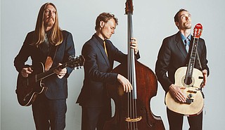 (Left to right) Oliver Wood, Chris Wood and Jano Rix of The Wood Brothers