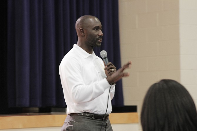 Mayor Tony Yarber asked for the public's help identifying sore spots in Jackson's infrastructure during his Listening Tour stop at Cardozo Middle School on April 26.