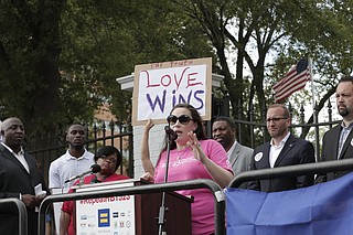 Felicia Brown-Williams, director of public policy at Planned Parenthood Southeast, spoke out against Senate Bill 2238, urging the governor to veto the bill at a rally on May 1; Gov. Bryant signed the bill on May 10.