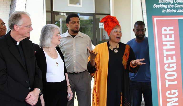 Okolo Rashid of the International Museum of Muslim Cultures and other members of the Working Together Jackson group encourage all members of the community to join them Monday for an inquiry session with Mayor Tony Yarber.