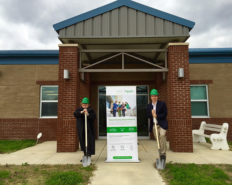 Yazoo County School District Superintendent Becky Fischer (right) and Assistant Superintendent Dr. Tom Taylor (left) say their district is thrilled about the renovations to the elementary, middle and high schools. Photo courtesy of Yazoo County School District
