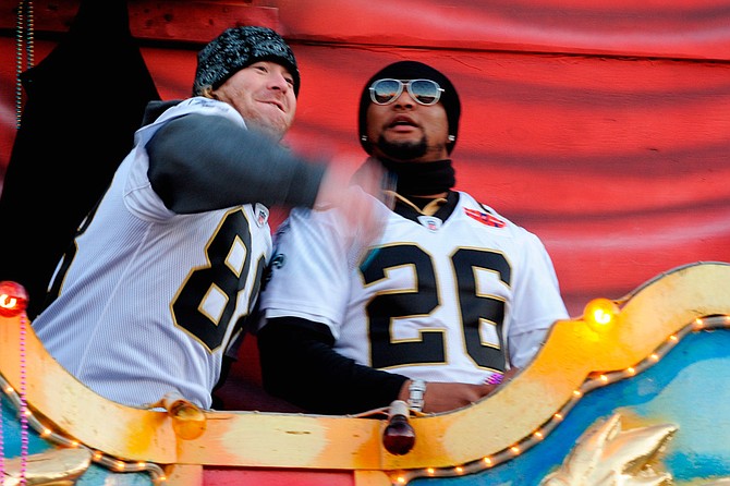 Jeremy Shockey (left) and Deuce McAllister (right) Photo courtesy Tulane Public Relations