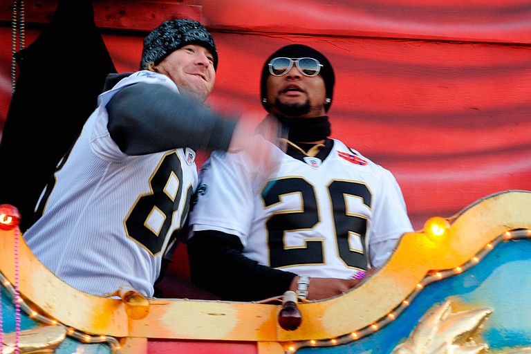 Jeremy Shockey (left) and Deuce McAllister (right) Photo courtesy Tulane Public Relations