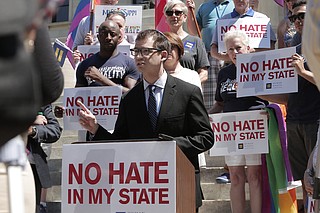 Rabbi Jeremy Simons showed up at the Mississippi Capitol to speak against House Bill 1523 the morning after Judge Carlton Reeves struck it down.