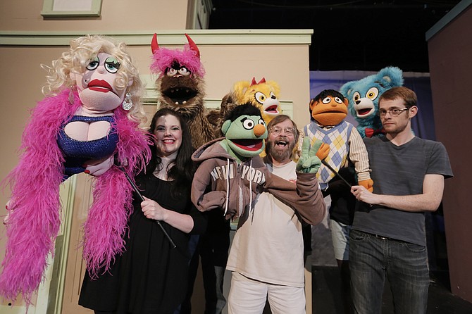 Allen Dillon and Claire Mayronne play the Bad Idea Bears, who cause trouble for Tommy Pittman’s character, Princeton, in Fondren Theater Workshop’s “Avenue Q” at Actor’s Playhouse in Pearl from July 22-24 and July 28-30.