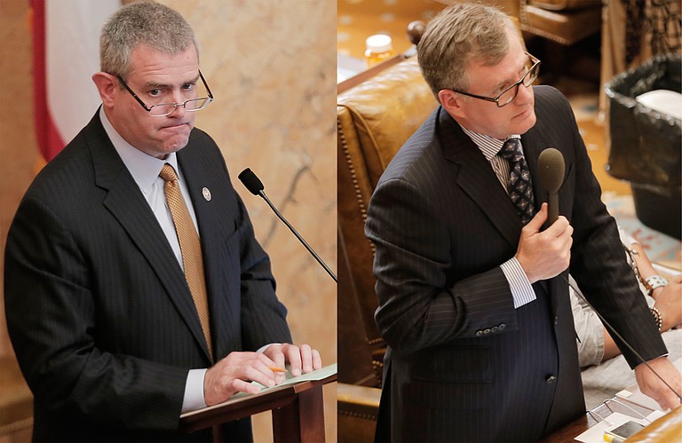 Rep. Jay Hughes, D-Oxford (right), sued House Speaker Philip Gunn, R-Clinton (left), for reading House bills at an incomprehensible speed, which Hughes says violates the state's Constitution.