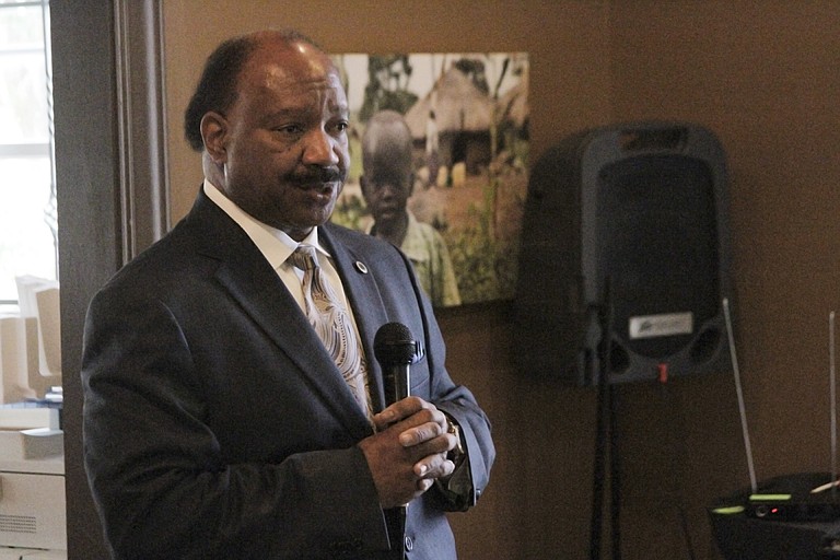 Hinds County Supervisor Robert Graham, declared Jackson mayoral candidate, spoke to the weekly Friday Forum on July 29 about the advantages he believes Continental Tire will bring to the area.