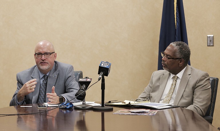 Dr. David Walker (left), director of the G.V. Sonny Montgomery Medical Center, and Darryl Brady (right), director of the Jackson VA Regional Office, held a press conference in July to announce national directives to change their offices under the U.S. Department of Veterans Affairs’ guidance.