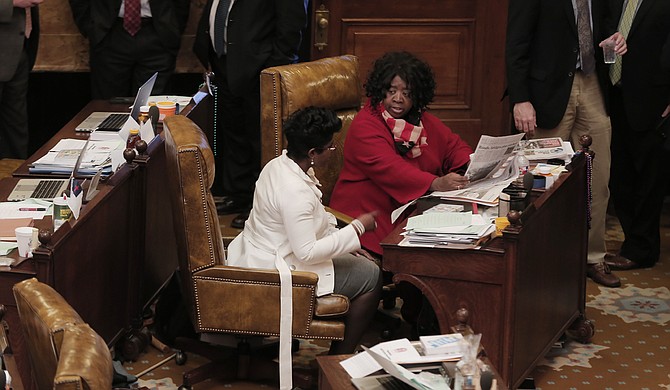 Rep. Adrienne Wooten, D-Jackson (left), and Rep. Omeria Scott, D-Laurel (right), are two of 14 female representatives in the Mississippi House of Representatives.